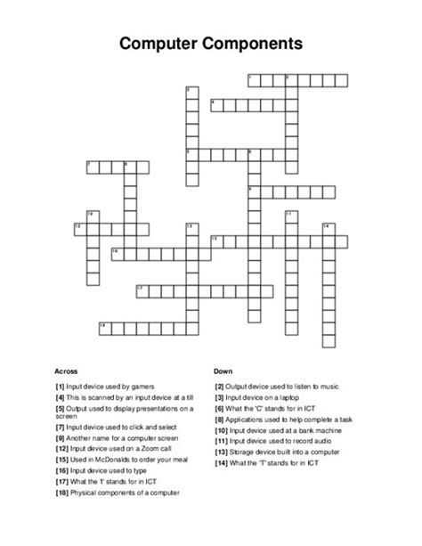 pc component crossword clue|component crossword clue dan word.